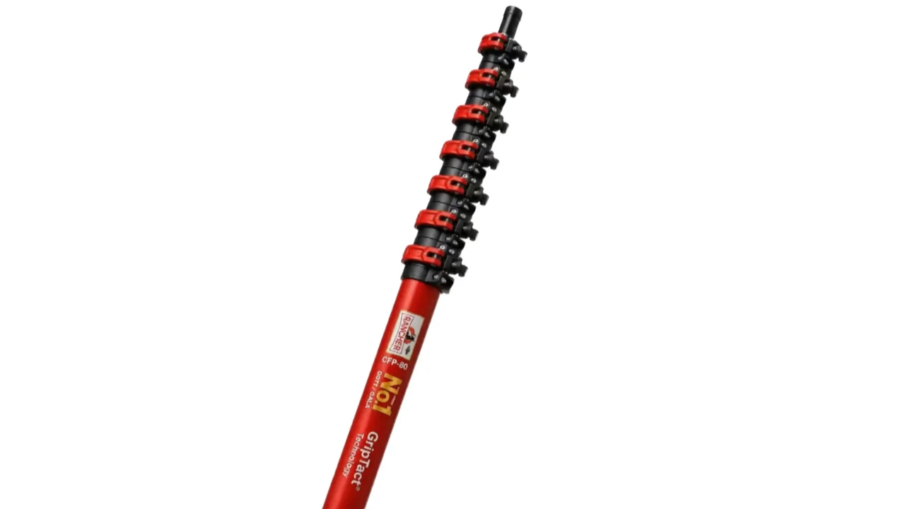 Rancher Doti — red carbon-fibre pole and locking clamps